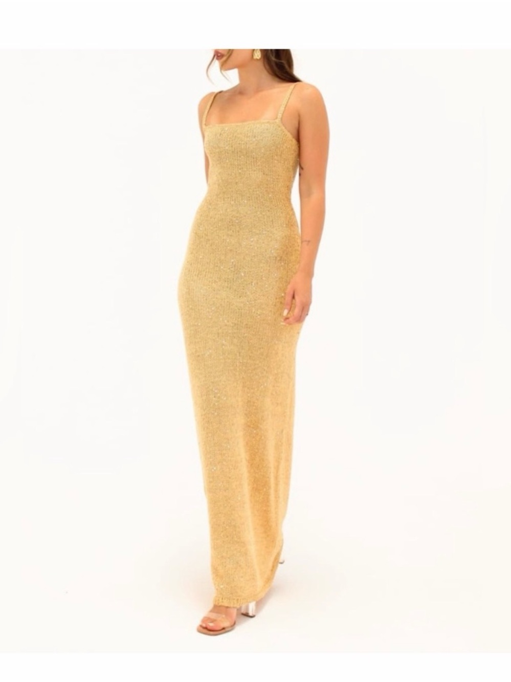 Rumored Palm Beach Maxi Dress Gold